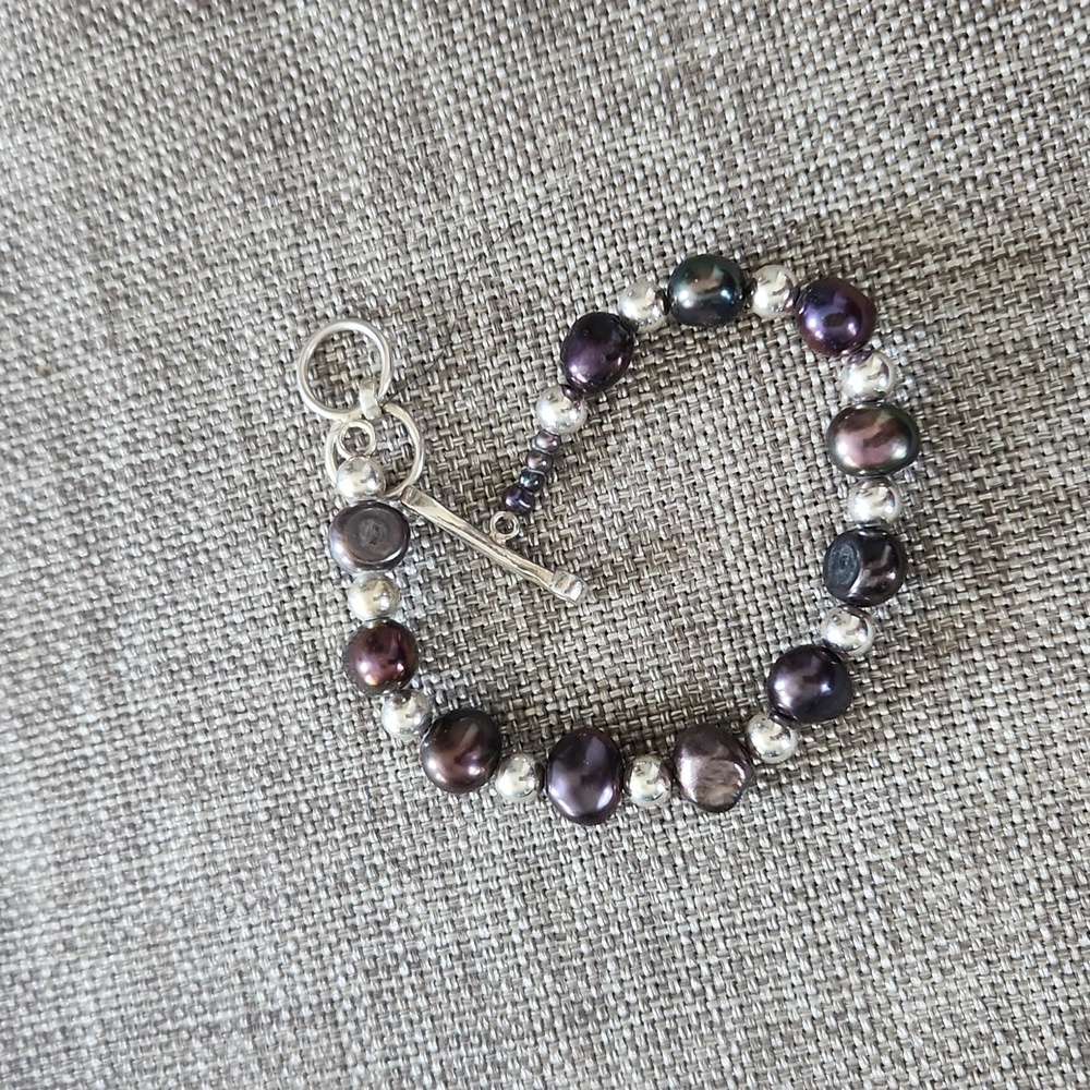 Silpada Silver and Black Pearl Bracelet